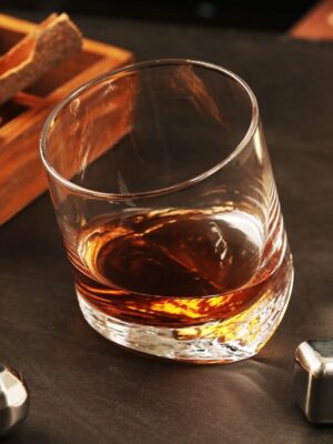 Tilted Whisky Glass