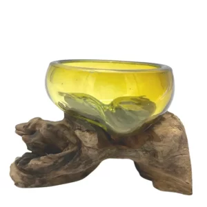 Miniature Amber Bowl On Wood