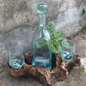 Whisky Set – Molten Glass on Wood