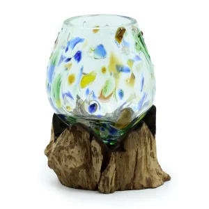 glass on wood , coloured glass