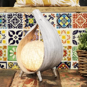 Natural Coconut Lamp – Whitewash Wrapover