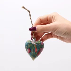 Wooden Heart Decoration –  Bird & Floral