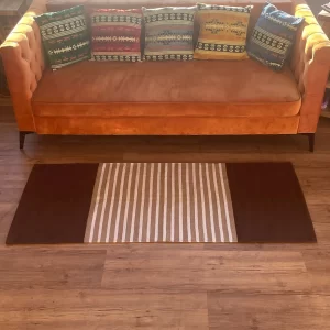 Indian Cotton Rug – Dark Brown And Beige