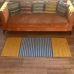 Yellow And Blue Rug Cotton Rug - Yellow And Blue