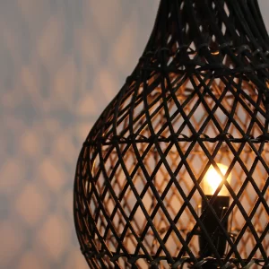 Rattan Table Lamp – Dark Brown