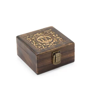 Carved Mango Wood Tea Box