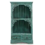 Albasia Wood Bathroom Cabinet - Turquoise Wash